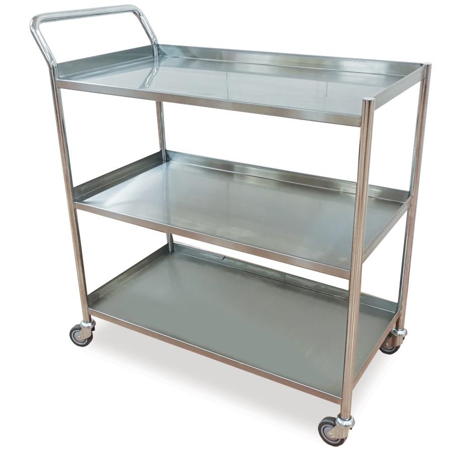 TROLLEY MULTI-PURPOSE SS 3 TIERS WITH 3 WAY BEND UP (MS-8100-3T3BU)